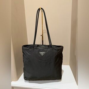 Prada Forrest Green Nylon Zip Top Tote-please read for condition